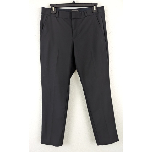 Banana Republic sz 8P Ryan style Pants wool blend straight leg black 3018 - Picture 1 of 7